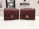 Chanel Classic Mini Flap Bag with Original Cannage Pattern, A1115 Wine