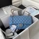 Chanel Classic Lambskin Handbag with Gold Metal Detail in Blue (A01112)