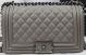 Boy Chanel Flap Bag in Original Grey with Cannage Pattern and Silver Hardware