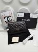 Luxury Chanel Sheepskin Leather Bi-Fold Wallet - Black
