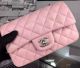 Chanel Classic Mini Flap Bag in Pink Sheepskin Leather - A67350 Silver