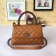 Imitation Chanel Tote Bag in Brown Calfskin Leather 92990 Silver - Chanel Handbags