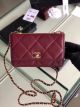 Chanel Lambskin Flap Bag with Gold-Tone Metal 3798 - Purple