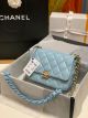 Chanel Small Lambskin Shoulder Bag in Sky Blue with Gold-Tone Metal AS3206