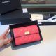 Chanel Boy Matelasse Caviar Calfskin Leather Wallet - Red