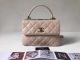 Chanel Top Handle Bag in Classic Sheepskin Leather Off-White