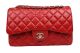 Chanel Classic Flap Bag in Red Original Leather CF1113 Gold