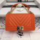 Chanel Boy Flap Shoulder Bag Sheepskin Leather A67086 Orange