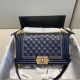 BOY CHANEL Navy Blue Flap Bag A67086 - JK4275