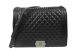 Boy Chanel Flap Shoulder Bag in Black Original Sheepskin A67087 Silver