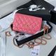 Best Chanel Lambskin Flap Shoulder Bag in Pink AP1450