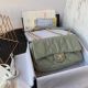 Chanel Green Calfskin Flap Bag with Gold-Tone Metal AS2231