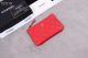 Chanel Small Grained Calfskin Pouch in Red with Silver-Tone Metal A82365