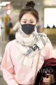 Chanel White Silk Scarf with Chanel Logo