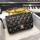 Chanel Classic Handbag in Black Lambskin with Gold-Tone & Ruthenium-Finish Metal A01116