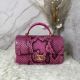 Top Handle Chanel Snake Skin Mini Flap Bag in Fuchsia AS2431