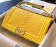 Chanel Boy Flap Shoulder Bag Yellow Python Leather A66095 Gold