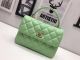 Chanel Classic Top Handle Bag in Green Sheepskin Leather CHA2371