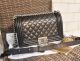 Boy Chanel A67086 Black Lambskin Leather Flap Shoulder Bag