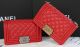 Chanel Mini Flap Bag with Original Cannage Pattern in Red Color - A67085