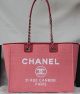 Chanel Medium Canvas Tote Shopping Bag A67001 Pink