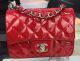 Chanel Classic Mini Flap Bag in Red Patent Leather Silver Hardware
