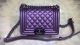 Boy Chanel Purple Sheepskin Leather Flap Shoulder Bag A67085