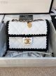 Chanel Classic Flap Shoulder Bag in Original Sheepskin Leather - White AS6075