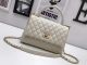 Chanel Classic Top Handle Bag in Off-White Sheepskin Leather - A92991 Gold