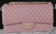 Chanel A1112CF Pink Lambskin Chevron Leather Flap Bag