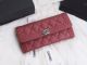 BOY CHANEL Flap Wallet A80286 Red Silver-Tone Metal