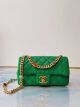 Chanel Flap Bag in Green Lambskin with Resin and Gold-Tone Metal AS2380 JK3538FT35