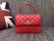Chanel Classic Top Handle Bag in Red Sheepskin Leather CHA2371