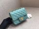 Chanel Classic Mini Flap Bag in Sheepskin Leather - Light Blue with Gold Chain