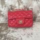 Chanel Classic Mini Flap Bag in Red Sheepskin Leather A1115