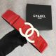 Chanel Wide Leather Belt with 53mm CC4272 Red