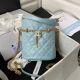 Chanel Drawstring Bag in Sky Blue with Gold Metal Hardware - AS3116 JK2617