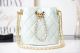 Chanel Grained Calfskin Drawstring Bag with Gold Metal Accents - Light Green - AS2859JK3005N