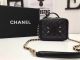 Chanel Black Cannage Pattern Cosmetic Bag A93341