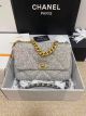 Chanel 19 Flap Bag Tweed Gray AS1160