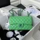 Chanel Classic Flap Shoulder Bag in Sheepskin Leather with Buckle - Medium A01113 Green and Blue