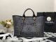 Chanel Black Canvas Tote Shopping Bag with JK3026oK58 Serial Number