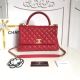 Chanel Classic Top Handle Bag in Original Red Caviar Leather A92215