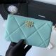 Chanel 19 Blue Sheepskin Leather Carry-On Bag AP1059