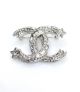 Chanel Brooch with Signature Logo and Rhinestones 