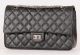 Chanel Classic Flap Bag Black Calfskin Leather A30226 Silver.