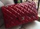 Chanel Classic Flap Bag in Burgundy Patent Leather Silver Hardware