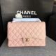 Chanel Flap Shoulder Bag in Pink Calfskin LeatherCF1113 Gold