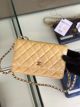 Chanel Classic Apricot Grained Calfskin Wallet on Chain Silver 33814