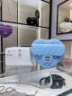 Chanel 2022S Love Heart Original Lambskin Crossbody Chain Bag Blue